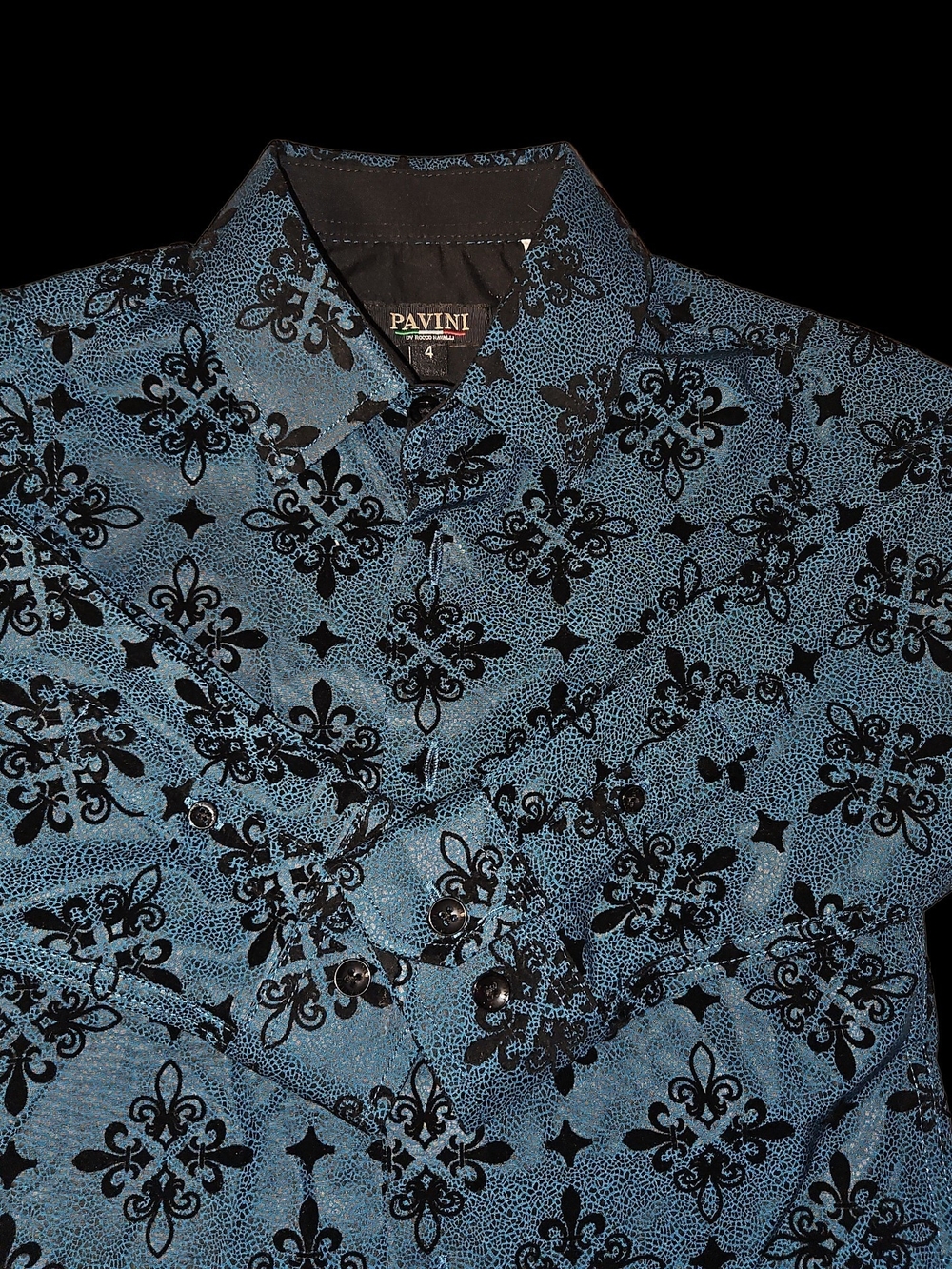 Toddler Pavini Blue Floral-Print Button-Up Shirt